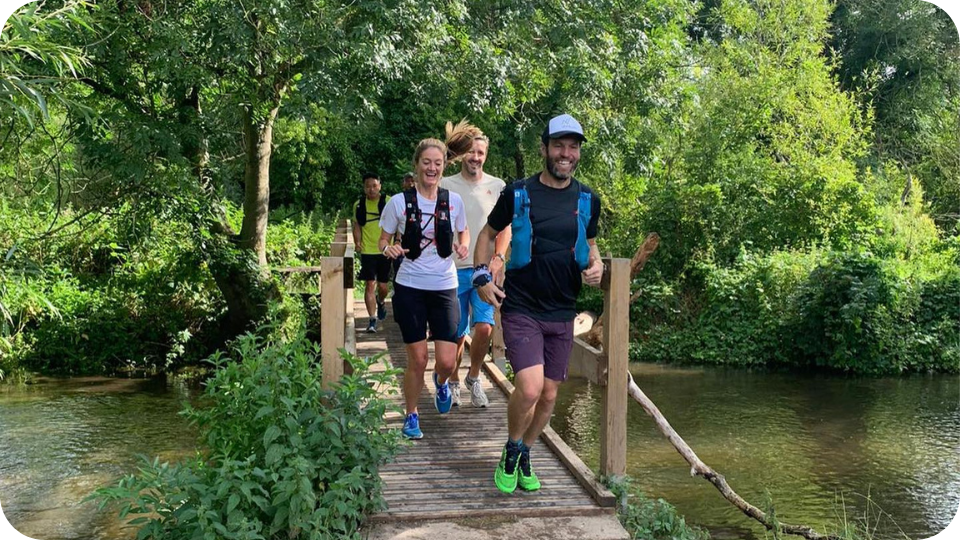 Trail runners in Wendover Woods, Buckinghamshire.